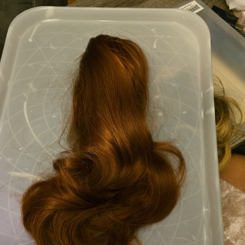 Red Hair Clip Ponytail Extension with Natural Shine